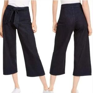 Oat New York Wide-leg Cropped Mid-rise Jeans Soft Black Women's 27 NWT